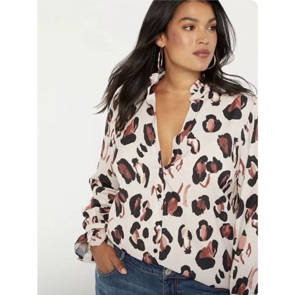 Eloquii Leopard Blouse